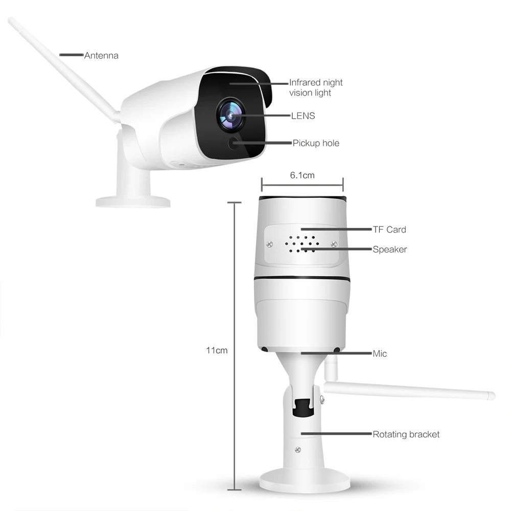 AHCVBIVN домашняя охранная ip-камера Wifi сеть наружного наблюдения Wirelsee камера водостойкая ночного видения IR-CUT камера видеонаблюдения