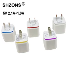 США Plug Dual USB Зарядное Устройство AC Зарядное Устройство Адаптер для iPhone 5s 6 s 7 Plus для Samsung S5 S6 S7 Портативный Мини Главная Путешествия зарядное устройство