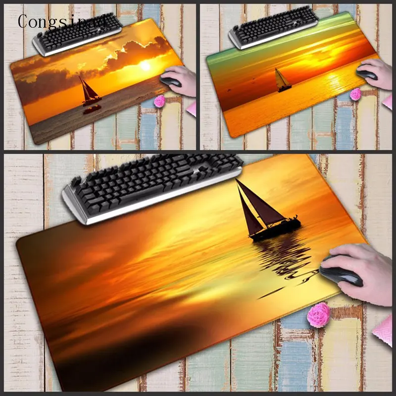 Congsipad Sailing Boat Super Large Size Mouse Pad Natural Rubber