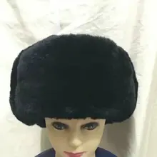 Русская зимняя меховая шапка для мужчин Настоящий мех кролика шапка осень зима теплая H204