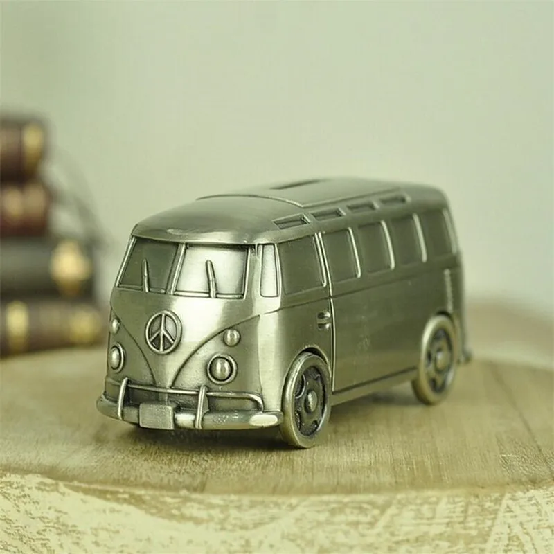 Metal Save Money Bus Car Coin Piggy Bank Saving Box Creative Gift Craft Home Decoration (1)