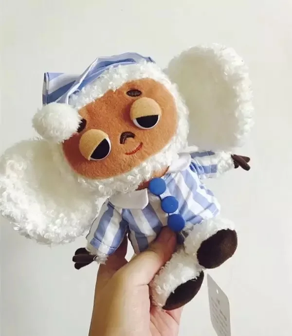 Русские большие уши обезьянка с плюшевая игрушка в шапке Чебурашка Мягкая кукла Россия аниме игрушка для детей спящая кукла - Цвет: L monkey
