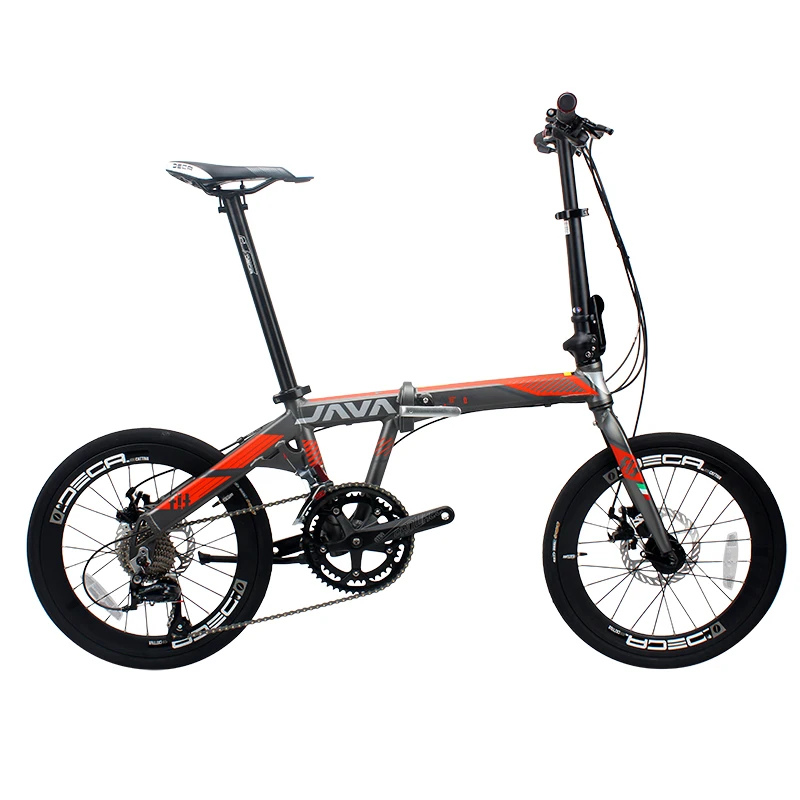 JAVA FIT-18-D Aluminium Adult Folding Bike 20\ 406 Wheel 18 Speed Mechanical Disc Brake Foldable Uniex Urban Bicycle