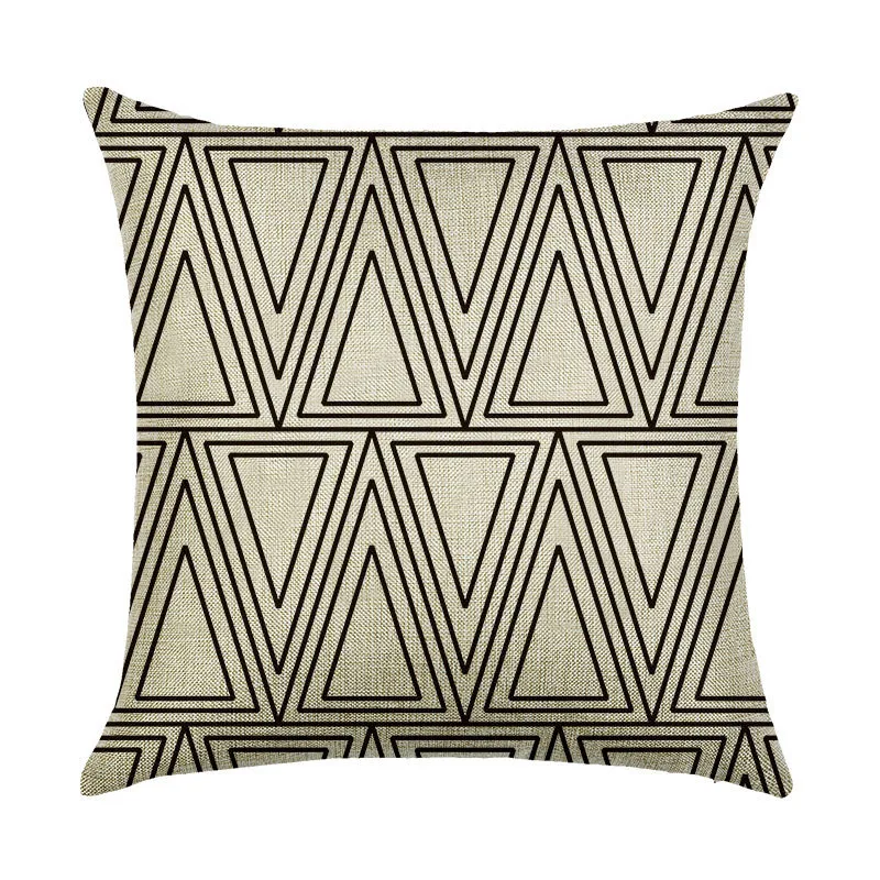 INS Fashion Nordic style Cotton/linen Back pillow with different geometry Series printing pattern Creative Home bed decoration |
