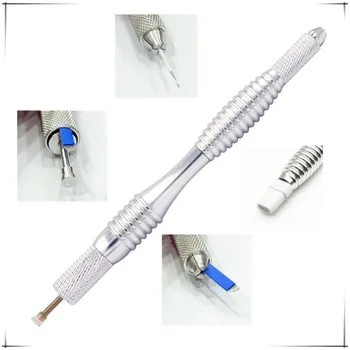 

3 Pcs Silver Microblading Pen Tattoo Machine For Permanent Makeup Eyebrow Tattoo Manual Pen