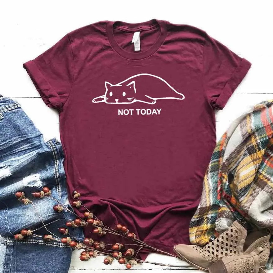 

not today cat Women tshirt Cotton Casual Funny t shirt For Lady Girl Top Tee Hipster Drop Ship NA-240