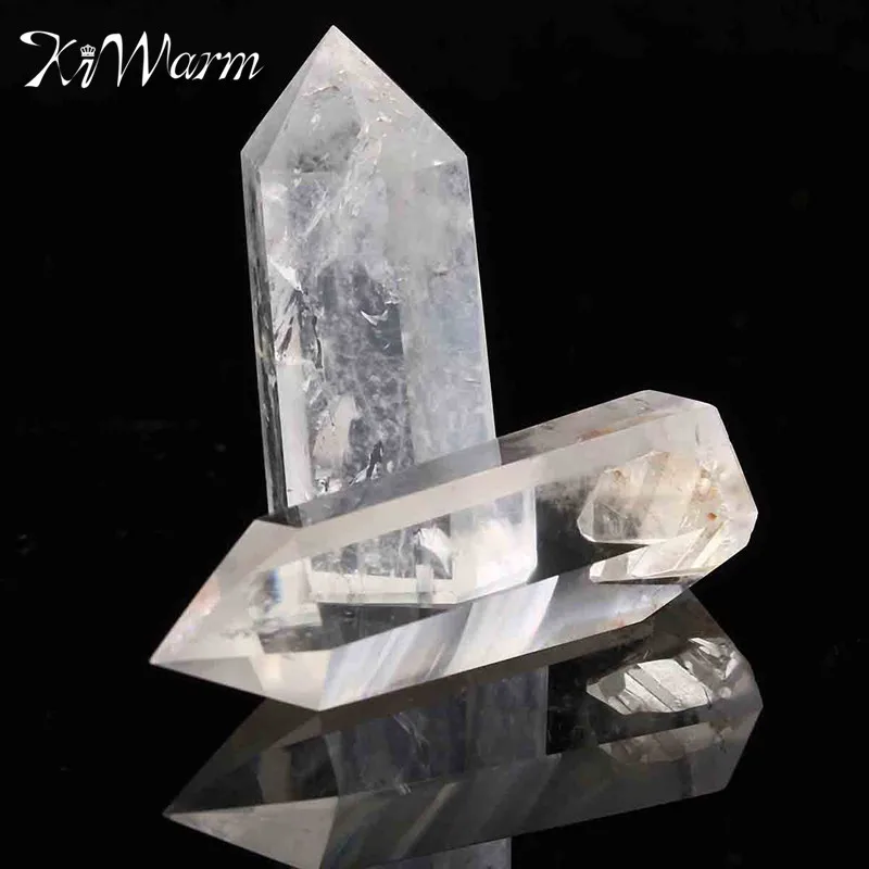 KiWarm, 2 шт., Натуральный Прозрачный кристаллический кварц, палочка, целебные камни для аквариума, сделай сам, рукоделие, украшения, домашний декор, подарок