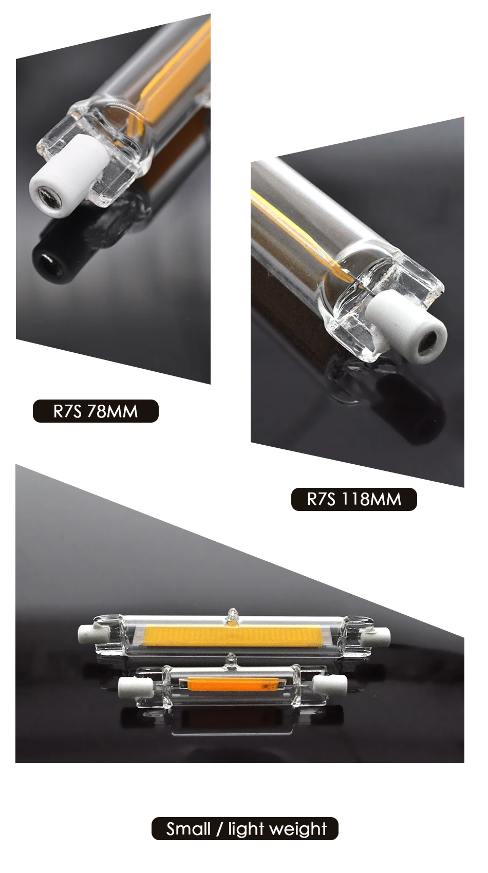 R7S светодиодный фонарик стеклянная трубка 78 мм 8 Вт 118 мм 13 Вт Замена галогенной лампы 80 Вт J78 J118 лампарда пятно света AC 220 В 240 В