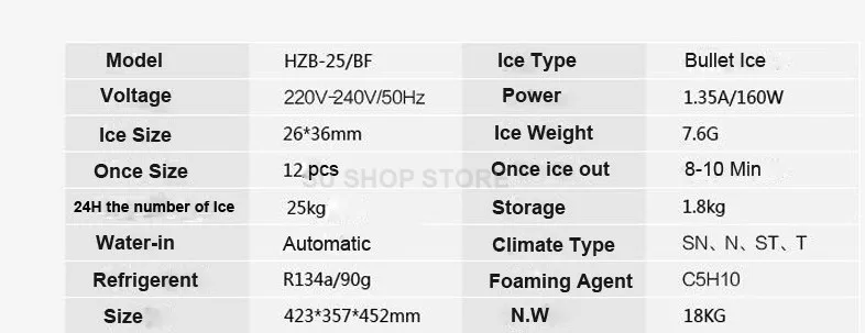 Машина для производства льда электрическая коммерческая или домашняя столешница Автоматическая пули льда, кубик льда делая машину, 220 В HZB-25/BF