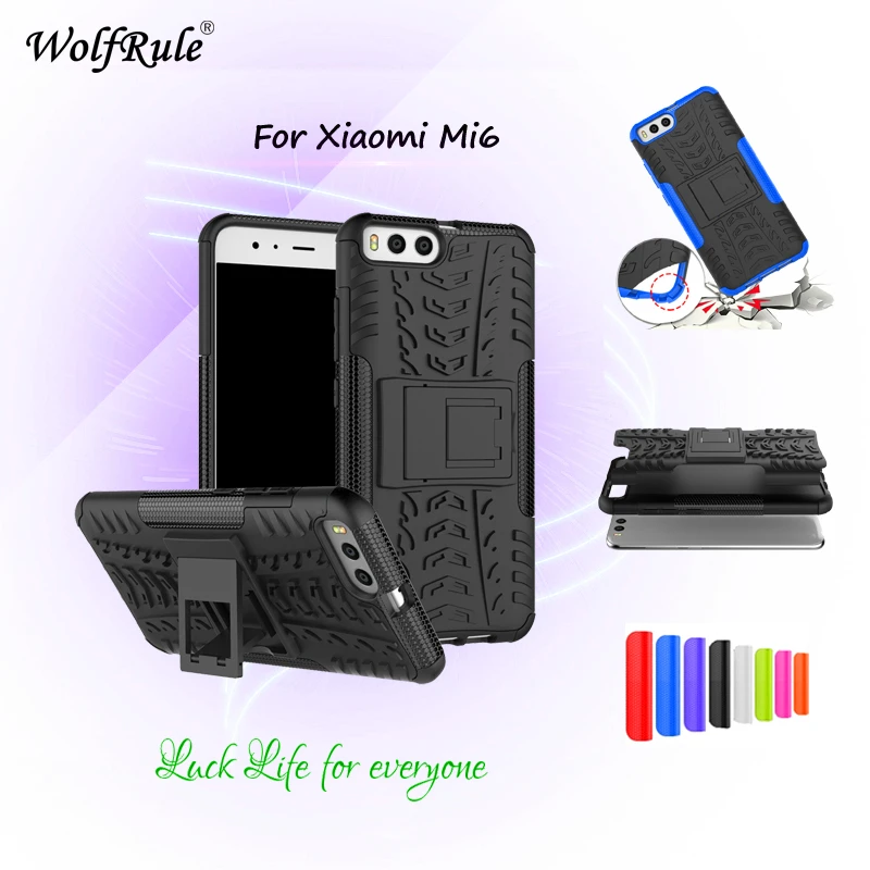 For Cover Xiaomi Mi 6 Case WolfRule TPU & PC Holder Armor Bumper Protective Phone Mi6 5.15'' | Мобильные телефоны и