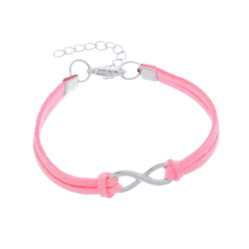 Silver Plated Leather Infinity Bracelet 8 Women Charm Bangle leather bracelet fashion bracelet fashion jewelry
