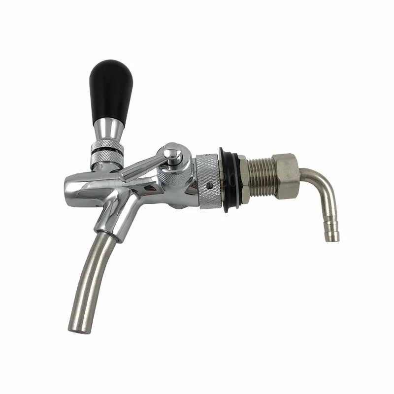Kegerator Draft Beer Tap Faucet with adjustable Flow Controller chrome plating Shank Tap Kit for homebrew Kegging (25)