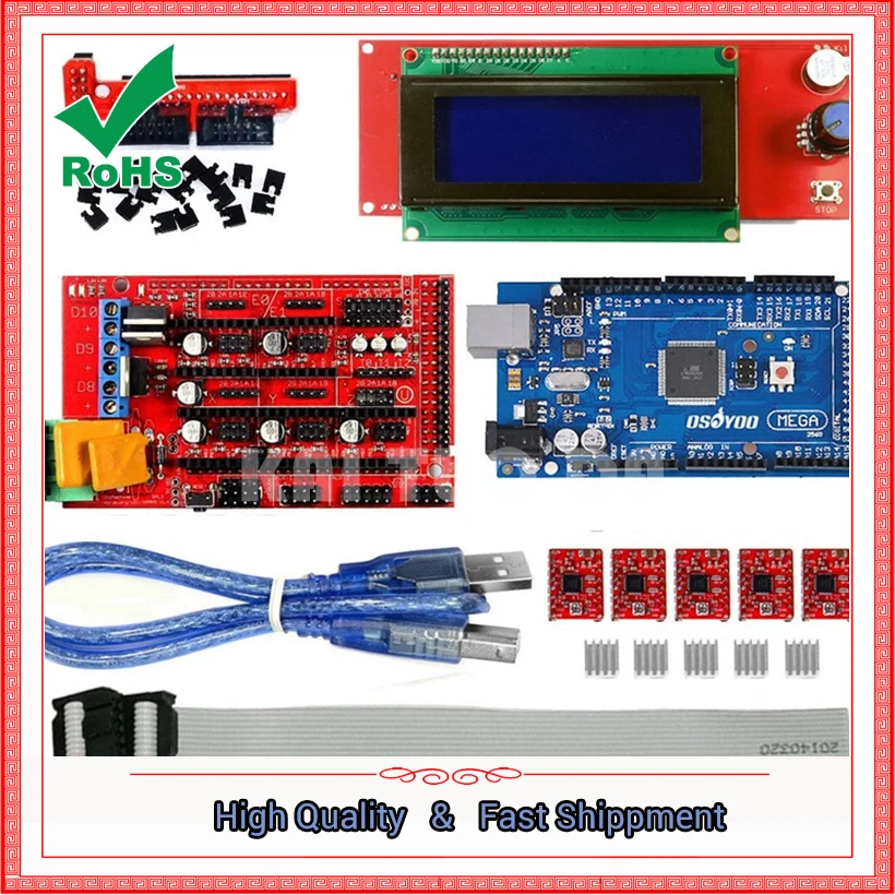 

3D control board kit, 2004LCD control board 2560r3 main control board 4988 driver board 3D1.4 control panel module LCD 2004