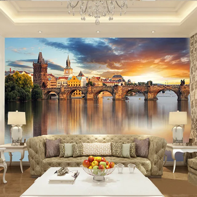 Foto Tapete Schöne Europäischen Architektur Sunset Landschaft 3D ... Foto Tapete Schöne Europäischen Architektur Sunset Landschaft 3D ...