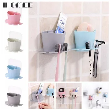 

Space Saving 4 Racks Multifuction Toothbrush Holder for Bathroom Kitchen Holder Toothpastes Suction Holder Wall Stand Hook 19Z15