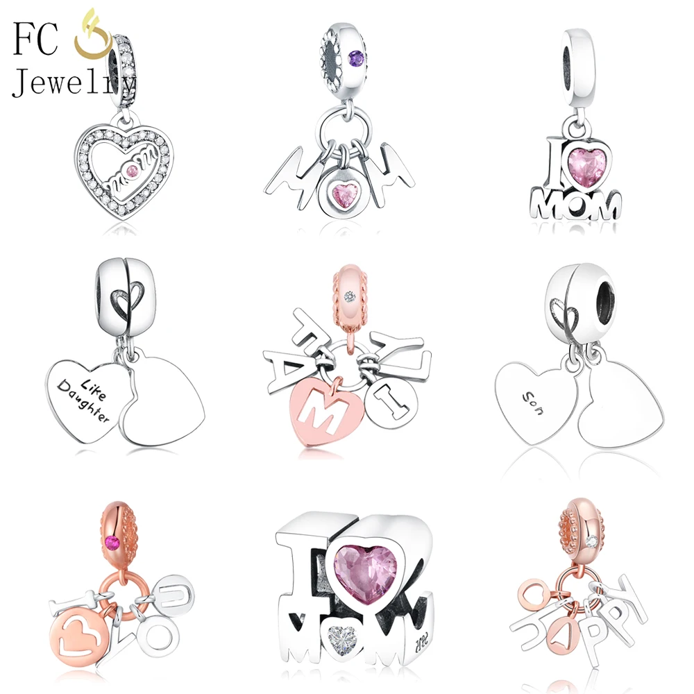 Fit Charms Браслет из стерлингового серебра 925 пробы Семейные Подвески подвеска