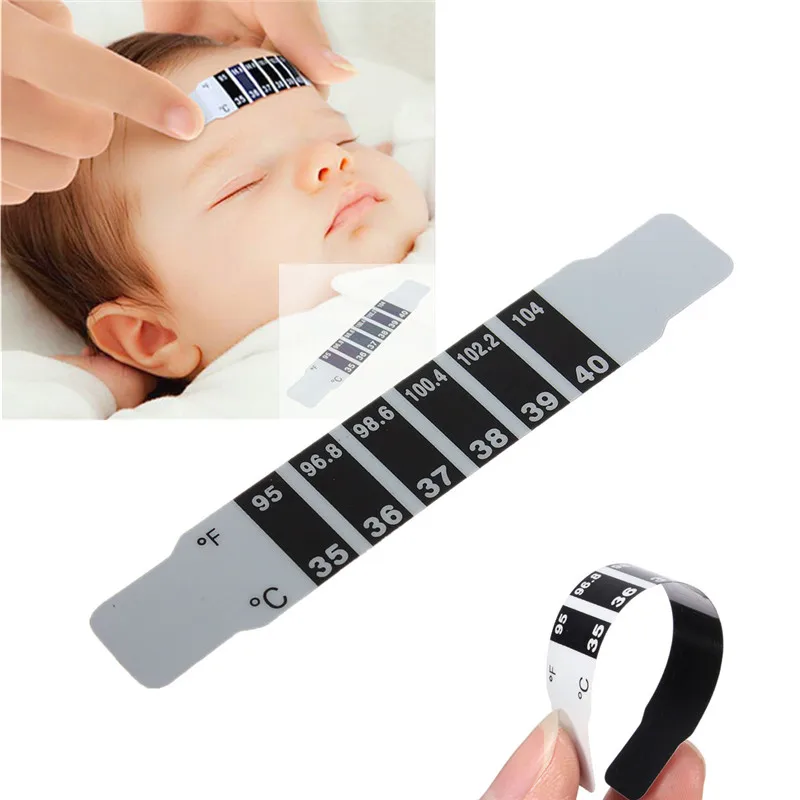 

Reusable Flexible Baby Forehead Strip Thermometer Fever Temperature Test Toddler Health Care Monitors Tool