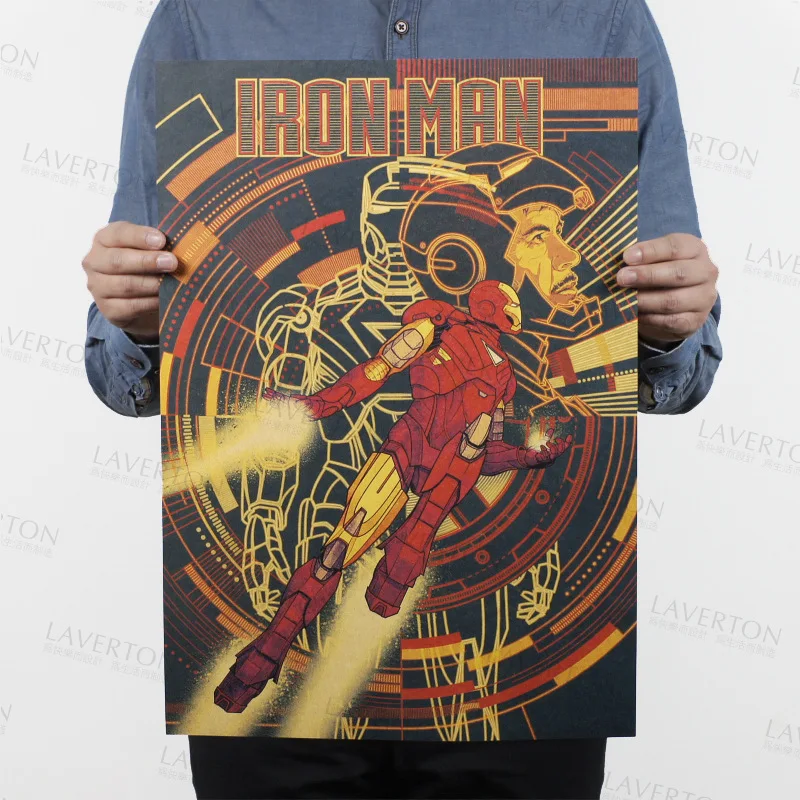 

Free shipping,Iron Man J Style/Tony Stark classic movie/kraft paper/bar poster/Retro Poster/decorative painting 51x35.5cm
