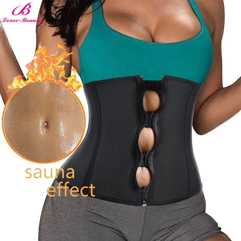 

Waist Training Corsets 2015 New 100% Latex Waist Cincher Front Zipper Corset With Hooks Gaine Sheath Shapewear Black Corset