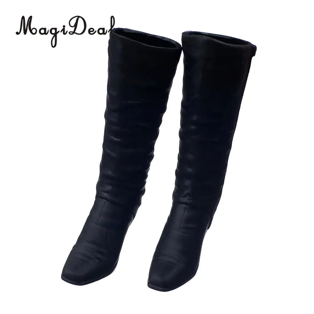 MagiDeal Fashion 1Pair Black 1/6 Scale Rubber High Heeled Long Boots Shoes For 12 Inch Action Figure Body Party Stage Show Acce