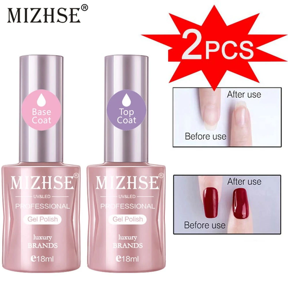 

MIZHSE Gel Nail Polish For Manicure Primer Gel 10ML Top Base Coat Semi Permanent UV LED Top Base Coat Nail Gel Polish Varnish