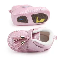 Детская обувь PU загрузки новорожденных толстые меховые пинетки для мальчиков и девочек супер теплая зима детские зимние сапоги, ботильоны