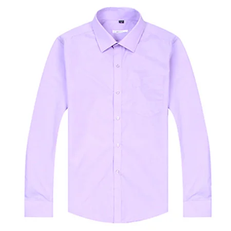 Мужские Формальные рубашки квадратный воротник блузки для мужчин большой размер Slim тонкая рабочая рубашка одежда с длинными рукавами розовый белый K287 - Цвет: light violet