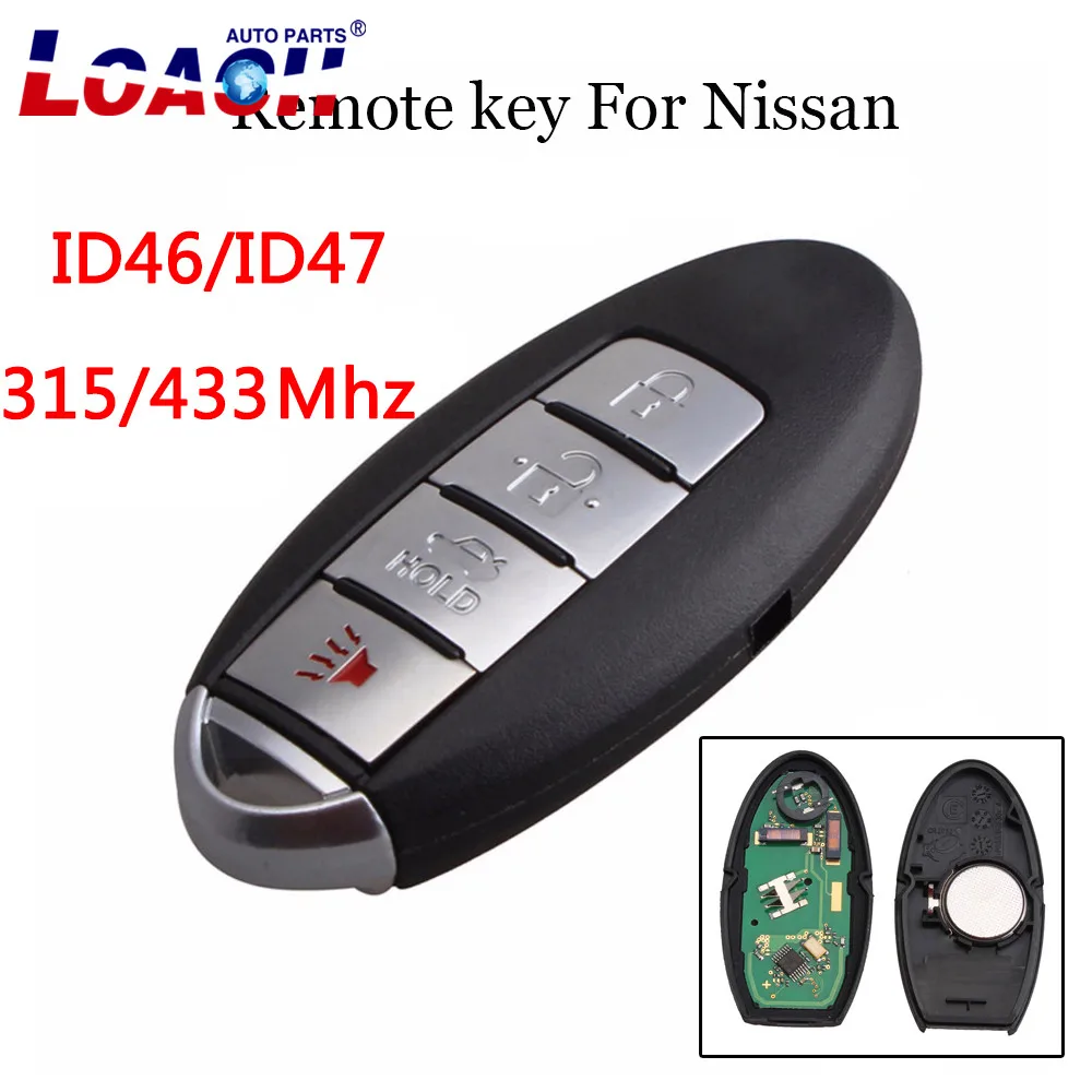 4 кнопки умный дистанционный ключ без ключа Fob 315/433Mhz для NISSAN Teana Altima Maxima для Infiniti Автомобильный ключ ID47/ID46