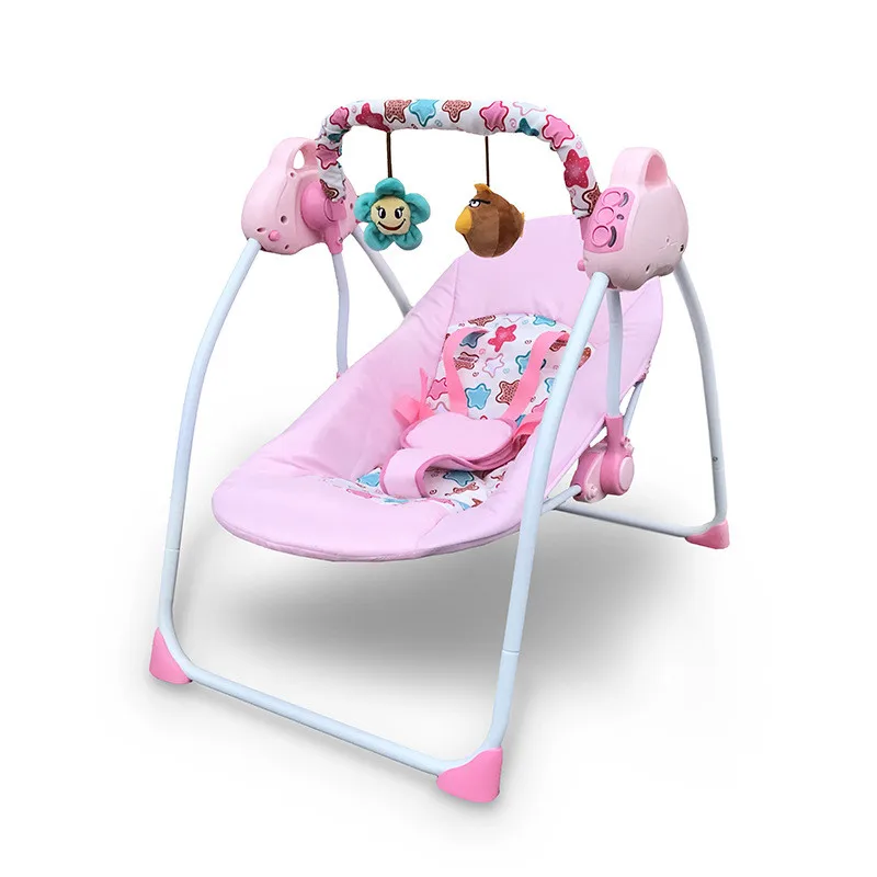 Standard pink B Cunas Para Bebes многофункциональная интеллектуальная электрическая портативная детская кроватка музыка Bluetooth детская кроватка-колыбель кресло-качалка - Цвет: Standard pink B