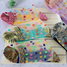 5 пар/партия, женские ультратонкие носки Meias в китайском стиле, весна/осень, женские прозрачные разноцветные тонкие носки в горошек