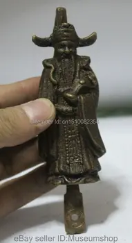 

China Chinese Fengshui Folk Bronze Mammon Money Wealth Statue Door lock up Key