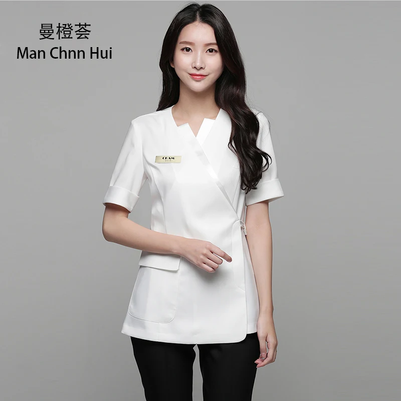 

Beauty clothing Korean Style Spa Health Club Beauty Salon Medical Uniform New staff work Wear s top+pants Women's suit