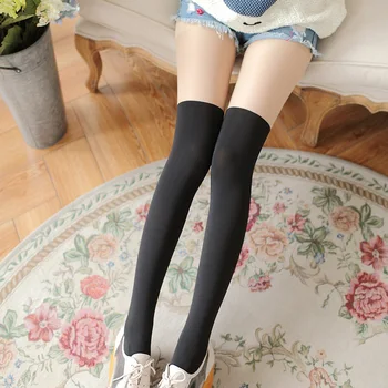 

Women Stitching Pantyhose Sexy Slim Black Stocking High Waist Elasticity Nylon Pantyhose Kawaii White Longtube Stockings Tights
