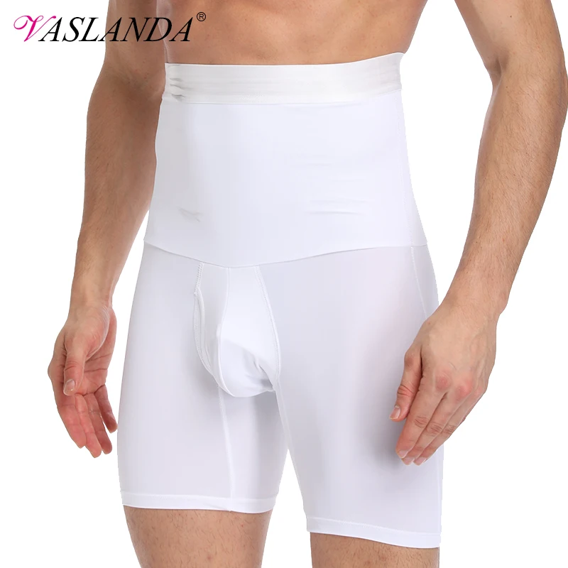 

VASLANDA High Waist Boxer Briefs Shaper Mens Slimming Underwear Soft Shorts Underpants Abdomen Enhancer Short Pants Shapewear