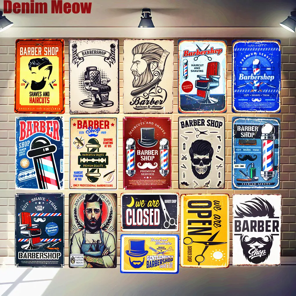 Barber Shop Placa Metal Estanho Sinais Faculdade Dormit rio Decora o 