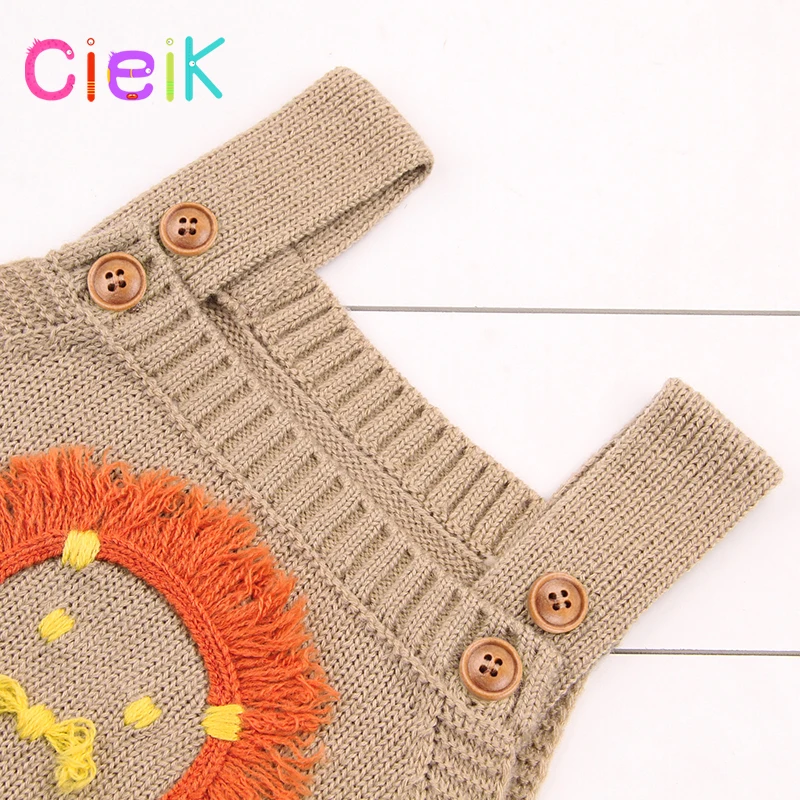 CieiK 2018 New Children Knitting Pattern Vest Lion Baby Rompers Boys Girls Toddler Costume Coveralls Newborn Jumpsuit Clothing   (4)