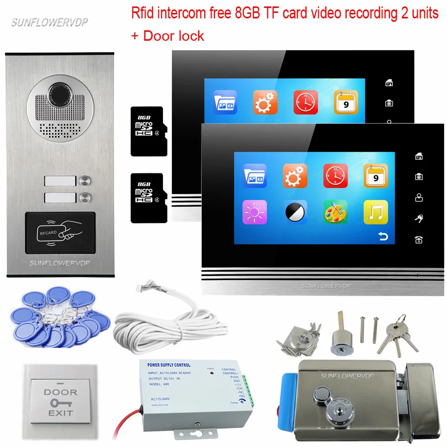8GB TF Card Recording Intercom Video Door Phone Rfid Keyfob 2 Buttons 2 Color 7 8GB TF Card Recording Intercom Video Door Phone Rfid Keyfob 2 Buttons 2 Color 7