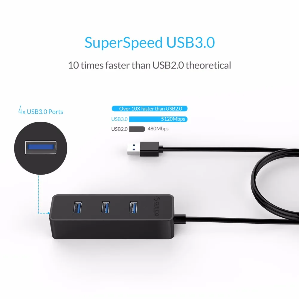 Шина ORICO с питанием от USB 3 0 и чипсетом VL812 4 портовый концентратор для