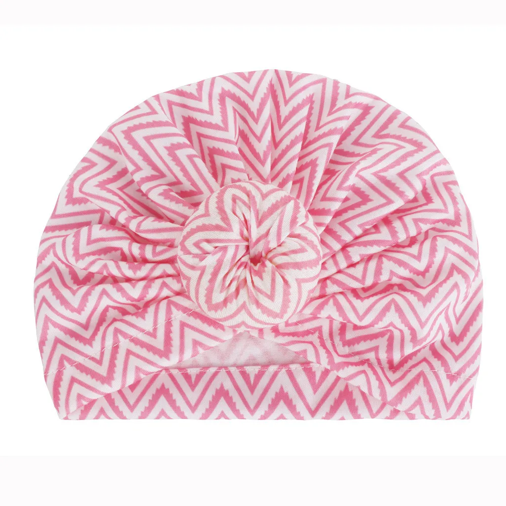 Модная Шапка-бини унисекс для новорожденных девочек и мальчиков с принтом в виде узелка, шапка для новорожденных modis, реквизит для фотосессии, casquette enfant - Цвет: Pink