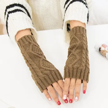 

1Pair Women Winter Spring Fingerless Gloves Warmer Long Knitted Arm Gloves New