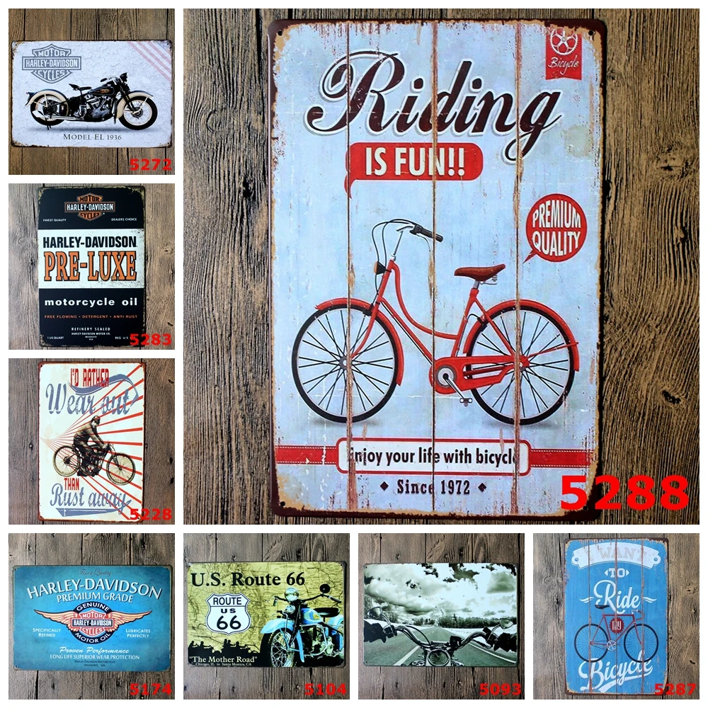 Cartel de lata de motocicleta Placa de logotipo de Metal de la vendimia de la pintura de la pared de la etiqueta engomada del cartel de hierro placas decorativas al por mayor 20X30 CM