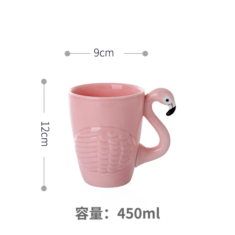 Розовый чайник с фламинго, наборы чашек, керамический кофейник, кружки, креативные чашки и кружки, кофейная посуда, посуда для напитков - Цвет: 3