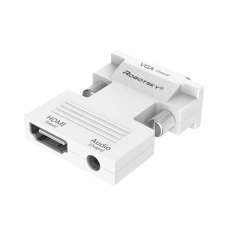 Robotsky 1080P HDMI to VGA Adapter цифро аналоговые аудио и видео конвертер кабель для портативных ПК ТВ окно проектора