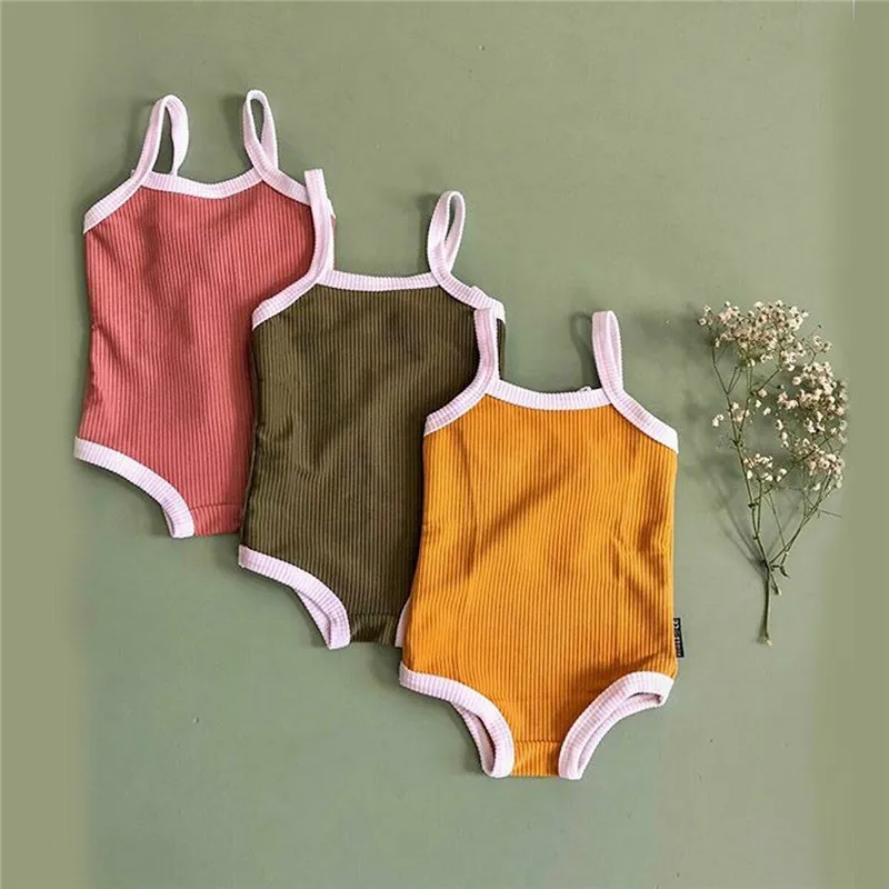 

Baby Girls Knitted Bodysuits Jumpsuits Casual Vest Suspender Playsuit Outfit Summer Children Girls Holiday Beachwear Clothes