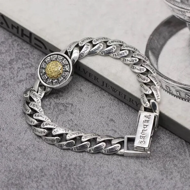 Чистый 925 пробы серебряный браслет с сеткой S925 тайский серебряный браслет женский мужской ювелирный браслет с шармом панка мужской браслет