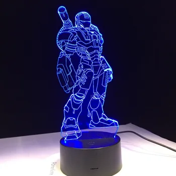

New Iron Man Lamp 3D Led Creative Atmosphere Table Lamp Toy 7 color Gradient Visual Perspective Lights Table Decor Drop Shipping
