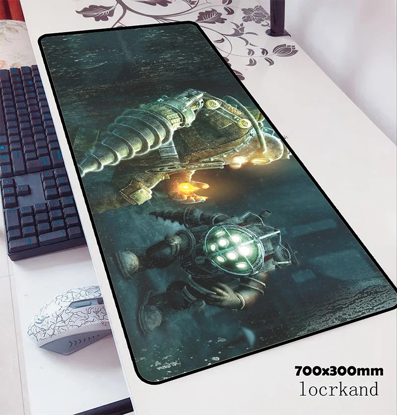  bioshock mouse pad 70x30cm gaming mousepad anime locrkand office notbook desk mat High-end padmouse
