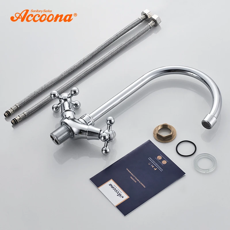 Accoona Кухня смеситель холодной и горячей кран для воды, Смеситель кран с двойной ручкой, кухонный смеситель торнейра кухня Cozinha смесители A4971