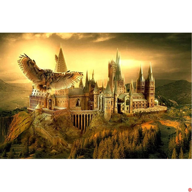 

Full Square Diamond Embroidery Harry Potter Castle Diamond Painting Cross Stitch,Mosaic Pattern Gifts