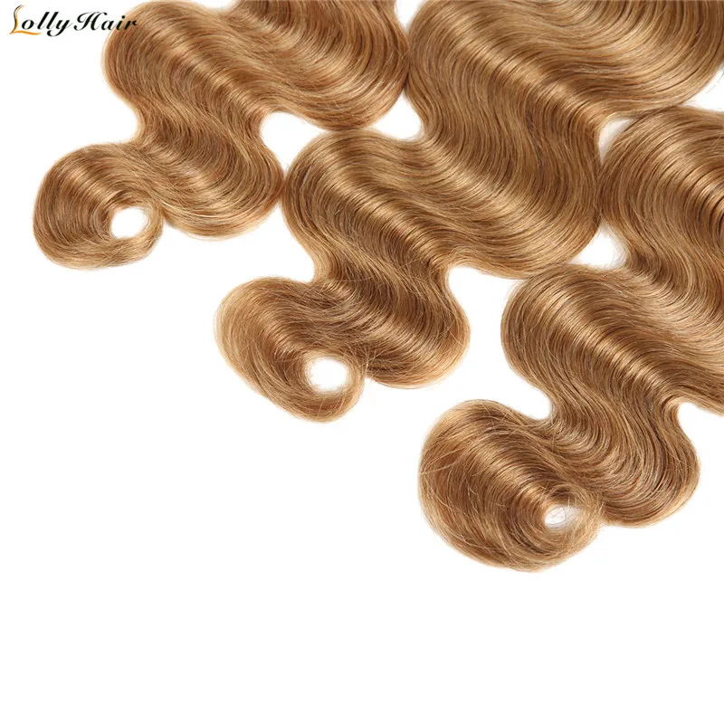 ombre honey blonde light brown body wave hair bundles (6)